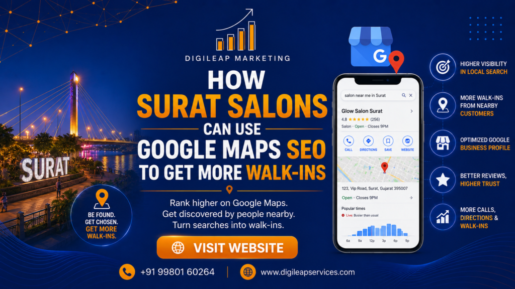 How Surat​ Salons Can Use Google Maps​ SEO to Get​ More Wal‍k-Ins