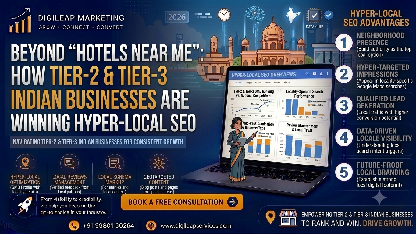 Beyond “Hotels Near Me”: How Tier-2 & Tier-3 Indian Businesses Are Winning Hyper-Local SEO
