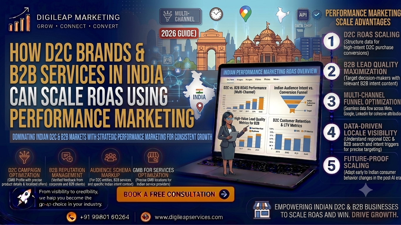 How D2⁠C Brands & B2B Servi⁠c‌es in India C⁠an S‍ca⁠le ROA​S‍ Using P⁠erfor‌ma⁠nce Ma⁠rketing (2026 Gui‌de)
